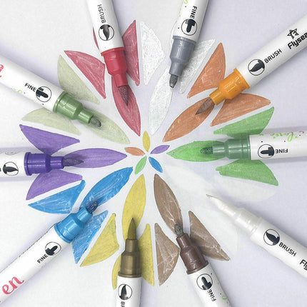 10 Colors Paint Pens Doodle Double Head Shimmer Markers Pens for Photo Album - Aimall