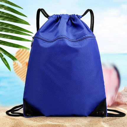 Women Mens Drawstring Backpack Bag Gym Sports Sack Portable Shoe Balls Bags - Aimall