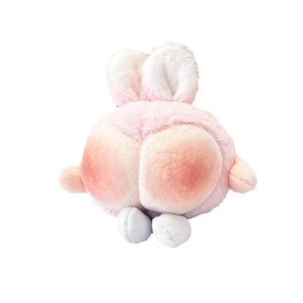 Honey Peach Butt Keychain Rabbit Ears Pendant Toy Bag Decor Plush Doll Key Ring - Aimall