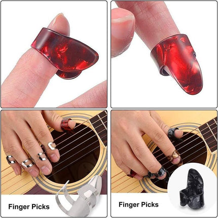 15PCS+1 BOX Guitar Picks Bass Thumb Finger Nail Colorful Plectrum Guitar Banjo - Aimall