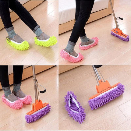 2 Pair Lazy Mop Slipper Floor Polishing Cleaning Sock Shoe Mopping Slipper Cover - Aimall
