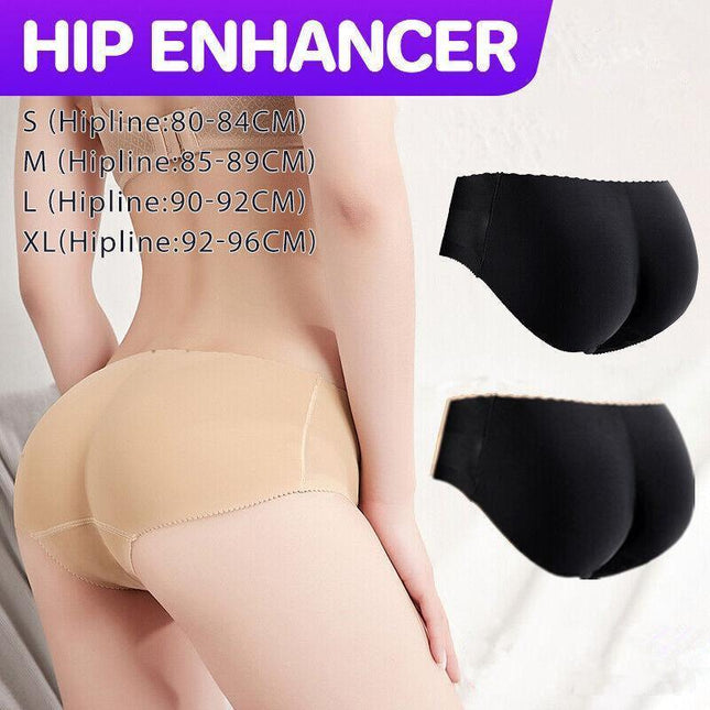 Black Padded Butt Enhancer Shaper Hip Up Lady Panties Seamless Soft Underwear - Aimall