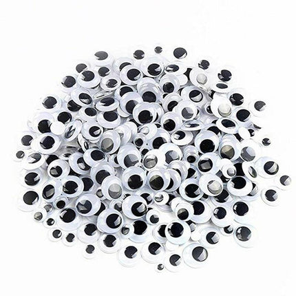700x Google Googly Eyes Joggle Moveable Black Eye Wiggly Craft Stick On Adhesive - Aimall