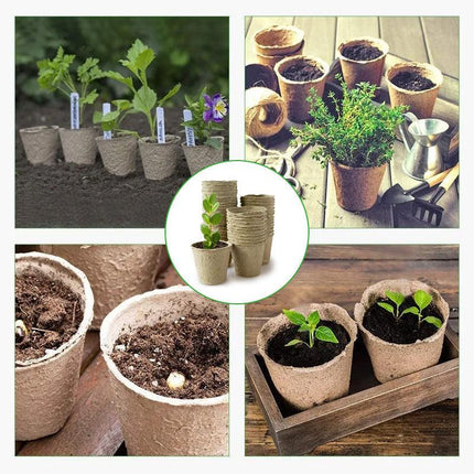 500PCS Nursery Pots Biodegradable Paper Pulp Peat Pots Plant Garden Seed Starter - Aimall