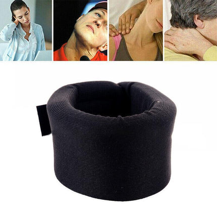 Soft Foam Neck Support Brace Cervical Device Collar Pain Traction Relief Black - Aimall