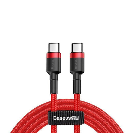 Red Baseus 60W USB C to Type C Charger Cable PD Fast Charge Lead For Samsung Huawei