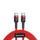 Red Baseus 60W USB C to Type C Charger Cable PD Fast Charge Lead For Samsung Huawei