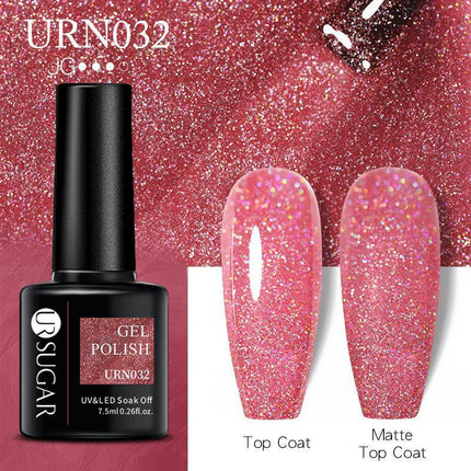 Color Glitter Nail Gel Polish UV LED Varnish Soak Off Manicure Top & Base Coat - Aimall