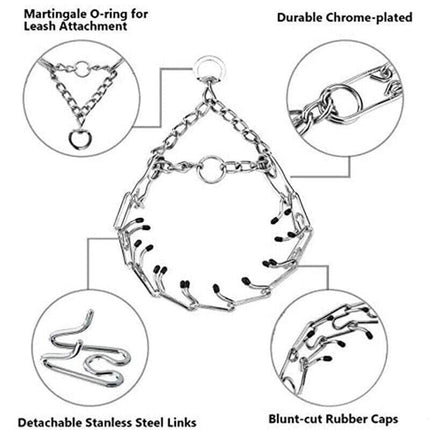 S-XL Collar Choke Steel Metal Chain Dog Training Adjustable Necklace Sliver - Aimall