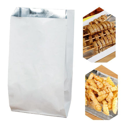 Aluminum Foil Lined Chips BBQ Chicken Paper Bags Disposable Greaseproof Takeaway - Aimall