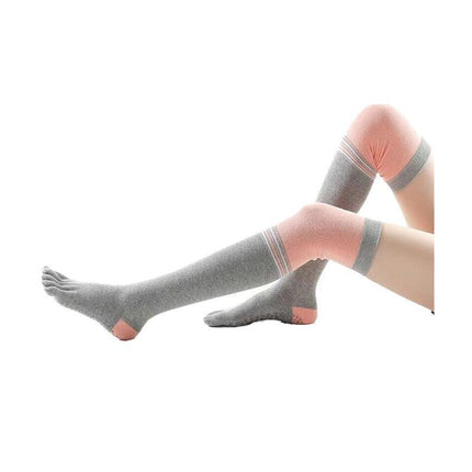 Women Long Massage Pilates Socks Yoga Socks Anti-skid Grip Non Slip Socks Long - Aimall