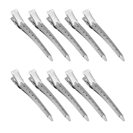 6-54X 9cm Hairdressing Sectioning Hair Clips Duck Bill Hairpin Salon Metal Curl Clips - Aimall