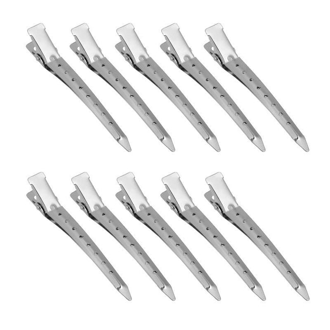 6-54X 9cm Hairdressing Sectioning Hair Clips Duck Bill Hairpin Salon Metal Curl Clips - Aimall