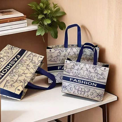 25x Fashion Non Woven Tote Bags Reusable Shopping Bags Clothing Store Retro Style