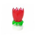 2x Blossom Lotus Birthday Cake Candle Flower Rotating Musical Party Double Deck - Aimall