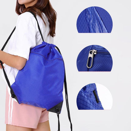 Women Mens Drawstring Backpack Bag Gym Sports Sack Portable Shoe Balls Bags - Aimall