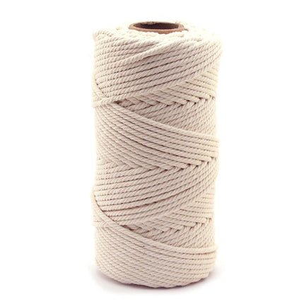 2/3/4MM Macrame Rope Natural Beige Cotton Twisted Cord Artisan Hand Craft - Aimall
