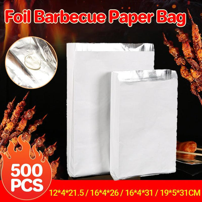 Aluminum Foil Lined Chips BBQ Chicken Paper Bags Disposable Greaseproof Takeaway - Aimall
