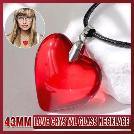 New Red Heart Love Crystal Glass Necklace Bead Pendant Woman Necklace 43Mm - Aimall