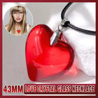 New Red Heart Love Crystal Glass Necklace Bead Pendant Woman Necklace 43Mm - Aimall