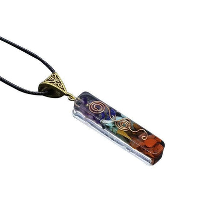 New Chakra Crystal 7 Stone Necklace Reiki Yoga Orgone Pendant Healing STOCK - Aimall