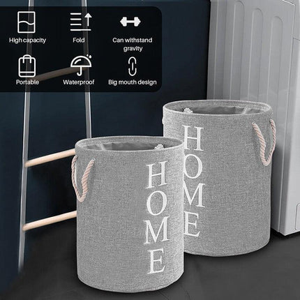 60L Large Foldable Laundry Washing Clothes Storage Hamper Basket Bin Organiser - Aimall