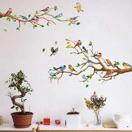 130*65CM Removable Wall Stickers Birds on Tree Branch Wall Decor Decal Home - Aimall