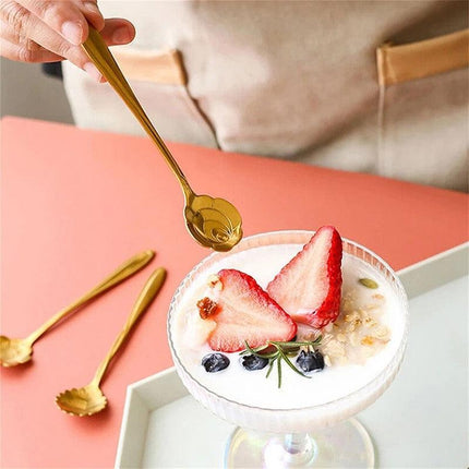 8x Spoon Long Handle Dessert Tea Coffee Mixing Spoon Stainless Steel Teaspoon - Aimall