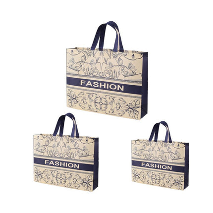 25x Fashion Non Woven Tote Bags Reusable Shopping Bags Clothing Store Retro Style