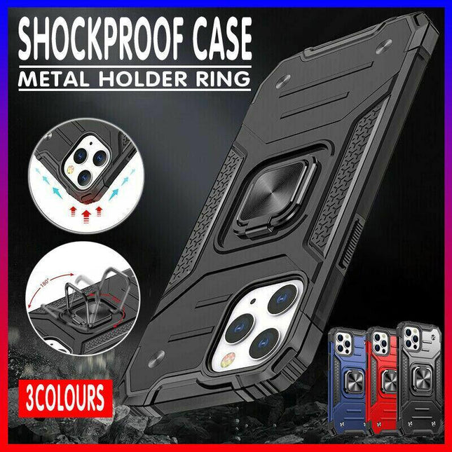 Shockproof Ring Case For iPhone 14 Pro Max Blue/Black/Red - Aimall