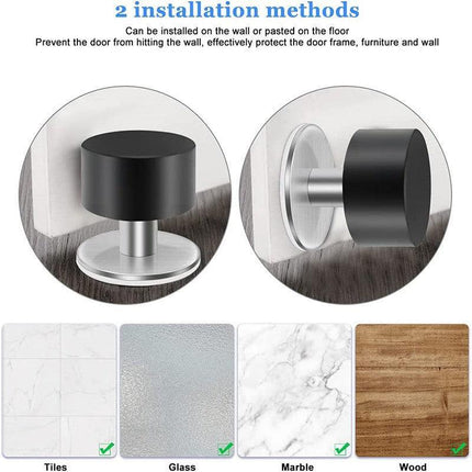 Non Punch Door Stopper Self Adhesive Heavy Duty Stainless Steel Rubber Stopper - Aimall