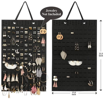 Hanging Jewelry Organizer Closet Necklace Holder Felt Jewelry Roll Jewelry - Aimall