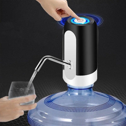 Electric Water Bottle Pump Dispenser Drinking USB Button Black White Drinking - Aimall