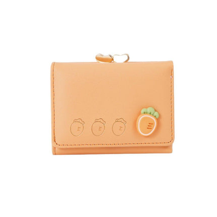 Cute Fruit Folding Wallet Ladies Mini Cartoon Money Clip Small Coin Purse Holder