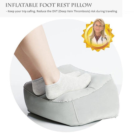 Travel Inflatable Foot Rest Air Pillow Cushion Office Home Leg Footrest Relax - Aimall