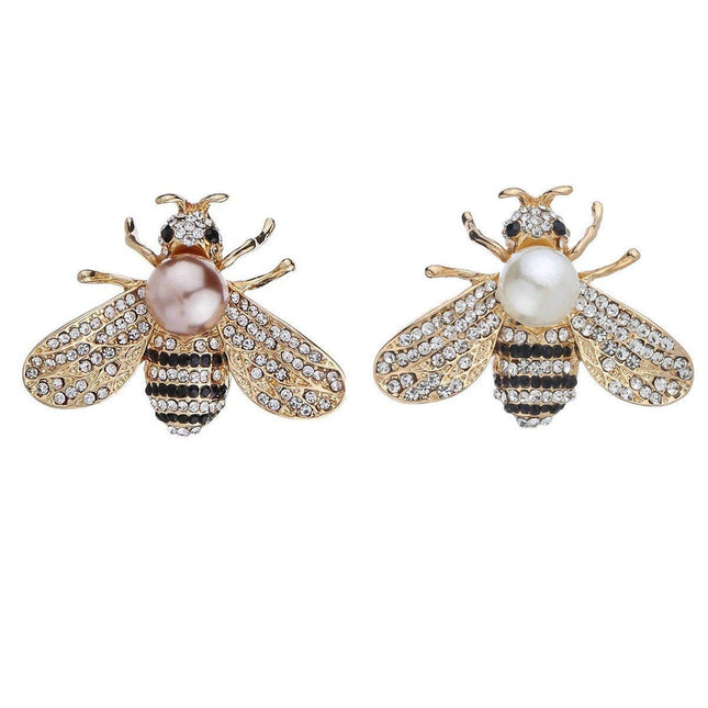Fashion Enamel Rhinestone Insect Brooches for Women Men Bee Crystal Jewelry Gift