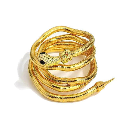Adjustable Punk Snake Choker Necklace & Flexible Wrap Bracelet Collar Setllar - Aimall