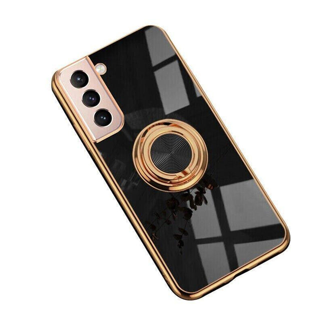 Black Magnetic Shockproof Ring Holder Case Cover For Samsung S22 Ultra S22Plus Note 20 - Aimall