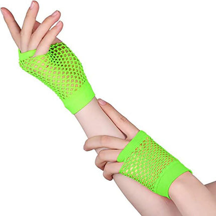 80S Accessories Gloves Fancy Party Neon Dress Rave Warmers Leg Fishnet Hen Beads - Aimall