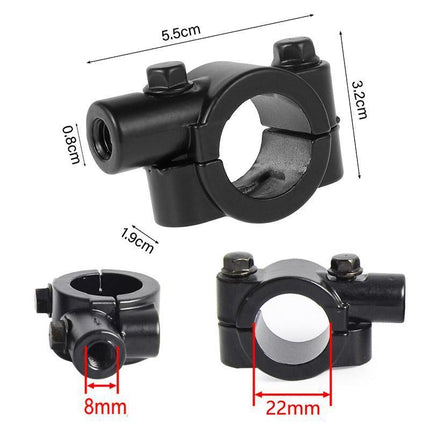 8mm Universal Motorcycle Handle Bar Mirror Mount Holder Clamp Adaptor 7/8“ - Aimall