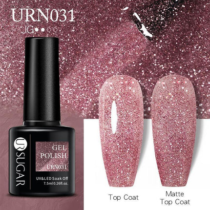 Color Glitter Nail Gel Polish UV LED Varnish Soak Off Manicure Top & Base Coat - Aimall