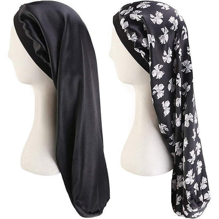 Sleep Cap Satin Silk Bonnet Wrap Hat Headwear Hair Sock Long Head Cover Turban - Aimall