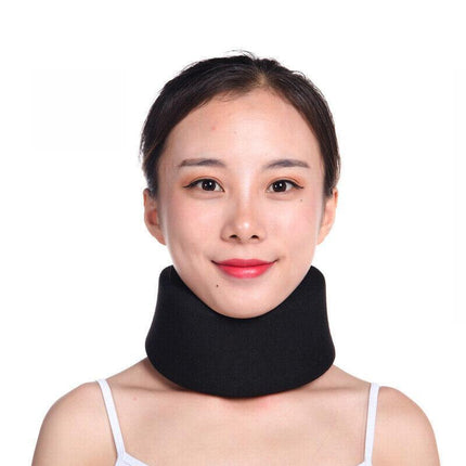 Soft Foam Neck Support Brace Cervical Device Collar Pain Traction Relief Black - Aimall