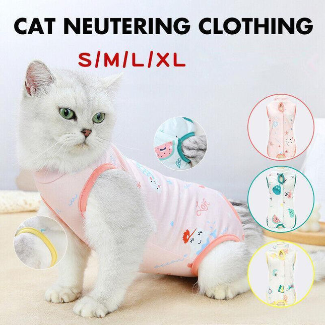 Pet Cat Postoperative Recovery Suit Pet Surgery Clothing Sterilization Weaning Pink - Aimall