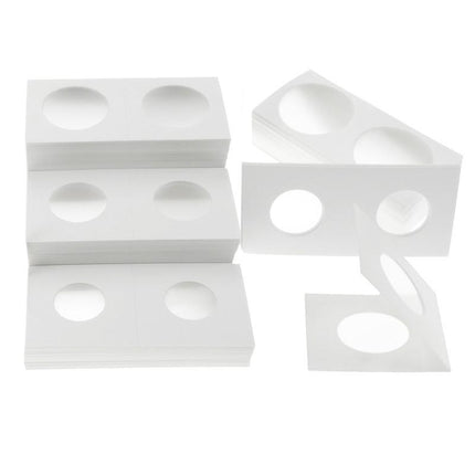 100PCS CARDBOARD 2"x 2" COIN HOLDERS 35mm SUIT 50c, 20c NEW - Aimall