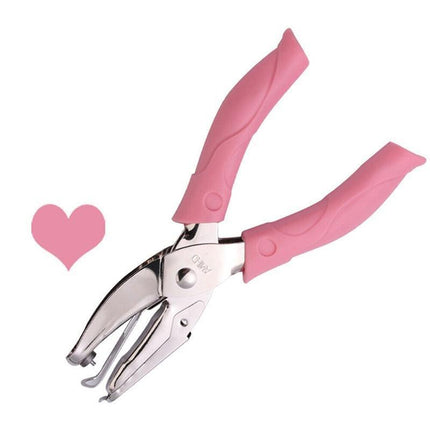 Circle/Heart/Star Shaped Metal Hole Punch pliers Soft Grip Paper Hand Puncher - Aimall