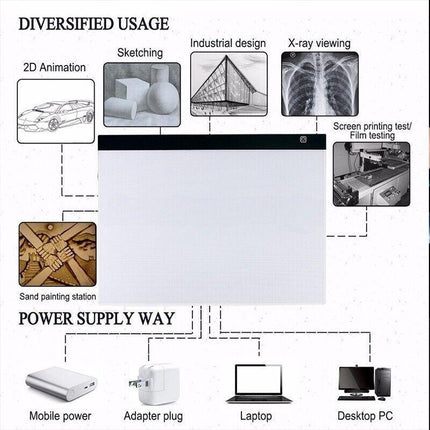 A3 LED Light Copy Tracing Art Tattoo Box Stencil Board Drawing Design Table Pad - Aimall