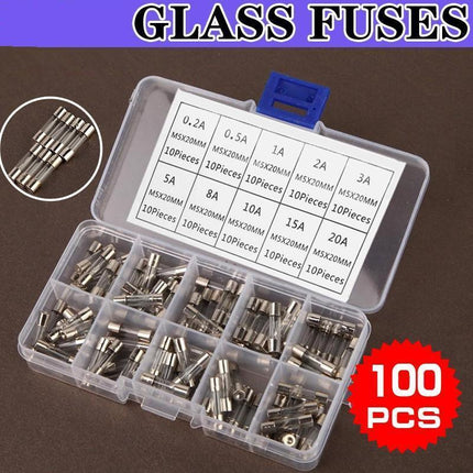 100Pcs 5 X 20Mm Fast Quick Blow Glass Tube Fuse Assortment Box Kit Fast-Blow - Aimall