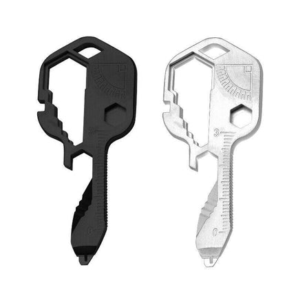 24 in 1 Multi-tool Key Shaped Pocket Keychain Bottle Opener Wrench Ruler Tools - Aimall