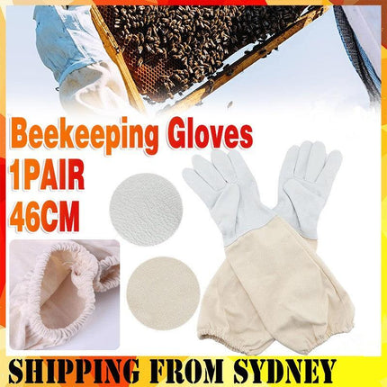Goatskin Protective Bee Keeping & Vented Long Sleeve Beekeeping Gloves - Aimall